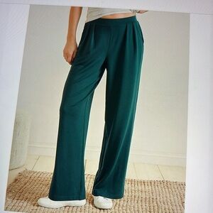 Garnet Hill Wide Leg Comfort Pull On Trousers M